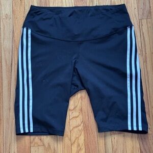 Adidas Black Athletic Shorts with white Side Stripes